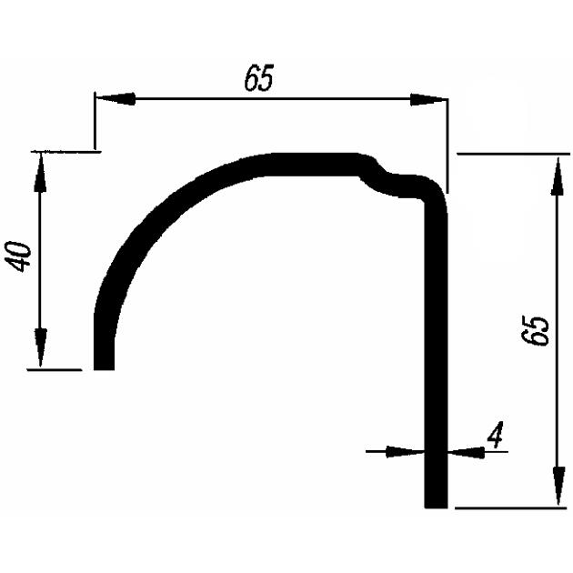 Profil rámový pro sklápěč s plechovou podlahou 40/65/4/6000;ocel přírodní